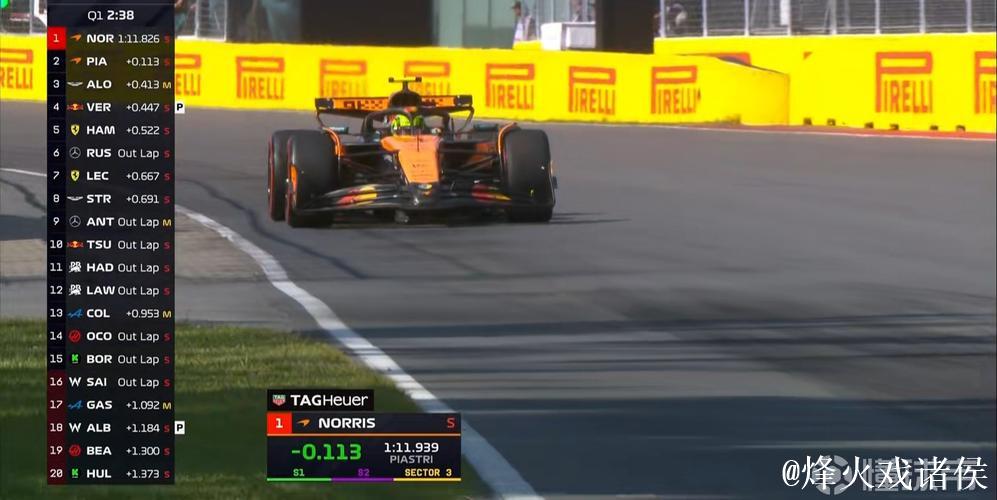 F1拉斯维加斯站排位赛 诺里斯杆位维斯塔潘第二